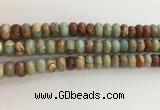 CNS715 15.5 inches 6*10mm rondelle serpentine jasper beads wholesale