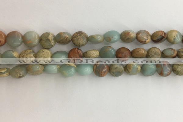 CNS719 15.5 inches 8mm flat round serpentine jasper beads wholesale