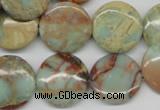 CNS83 15.5 inches 20mm flat round natural serpentine jasper beads