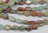 CNS89 15.5 inches 6*8mm oval natural serpentine jasper beads