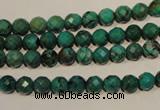 CNT140 15.5 inches 5.5mm - 6mm faceted round natural turquoise beads