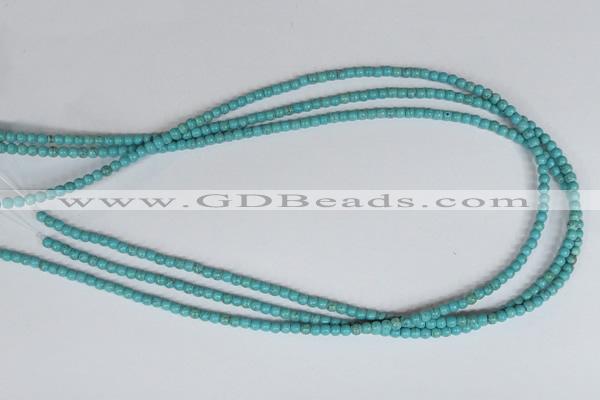 CNT24 16 inches 3.5mm round natural turquoise beads wholesale