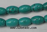 CNT369 15.5 inches 10*14mm rice turquoise beads wholesale