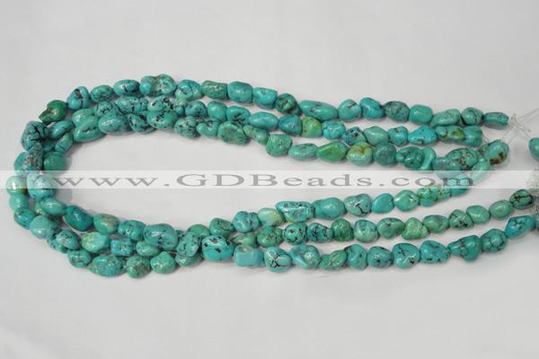 CNT380 15.5 inches 8*12mm nuggets natural turquoise beads