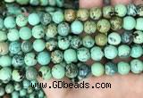 CNT404 15.5 inches 8mm round natural turquoise beads wholesale