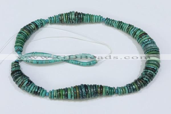 CNT506 15.5 inches 2*7mm - 3*12mm nuggets turquoise gemstone beads