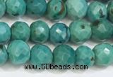 CNT533 15.5 inches 6mm faceted round turquoise gemstone beads