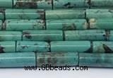 CNT569 15.5 inches 4*13mm tube turquoise gemstone beads