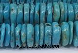 CNT570 15.5 inches 2.5*10mm - 4*10mm disk turquoise gemstone beads