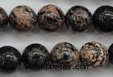 COB154 15.5 inches 14mm round snowflake obsidian beads