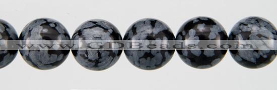 COB25 15 inches 12mm round snowflake obsidian gemstone beads wholesale