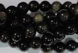 COB253 15.5 inches 8mm round golden obsidian beads wholesale