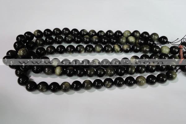 COB255 15.5 inches 12mm round golden obsidian beads wholesale