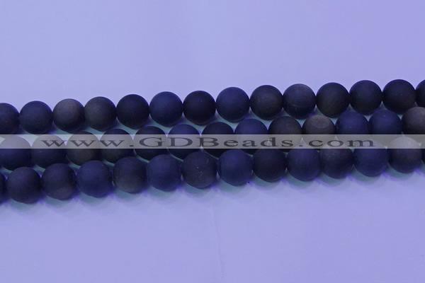 COB281 15.5 inches 12mm round matte golden obsidian beads wholesale