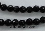 COB353 15.5 inches 8mm faceted round black obsidian beads