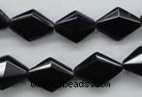 COB410 15.5 inches 10*15mm faceted oval black obsidian beads