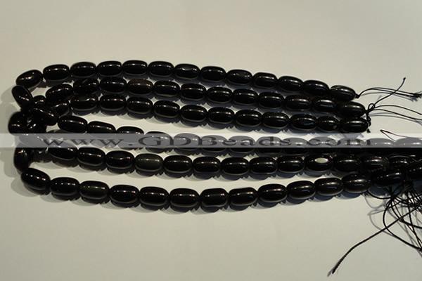 COB461 15.5 inches 8*12mm drum black obsidian beads wholesale