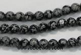 COB51 15.5 inches 6mm round Chinese snowflake obsidian beads