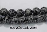 COB52 15.5 inches 8mm round Chinese snowflake obsidian beads