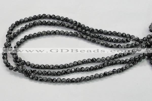 COB52 15.5 inches 8mm round Chinese snowflake obsidian beads