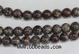 COB551 15.5 inches 6mm round red snowflake obsidian beads wholesale