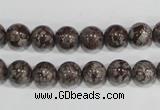 COB552 15.5 inches 8mm round red snowflake obsidian beads wholesale