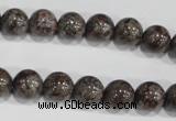 COB553 15.5 inches 10mm round red snowflake obsidian beads wholesale