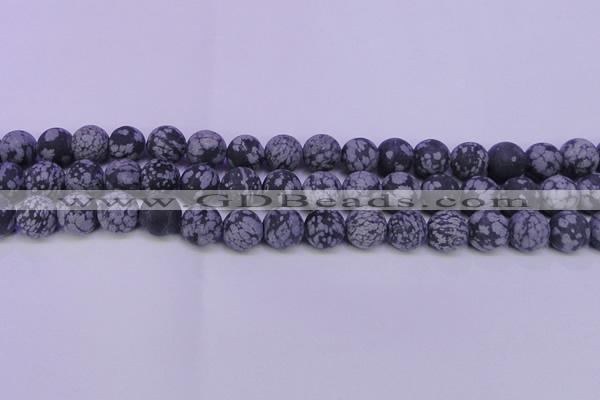 COB565 15.5 inches 14mm round matte snowflake obsidian beads