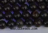 COB651 15.5 inches 6mm round gold black obsidian beads wholesale