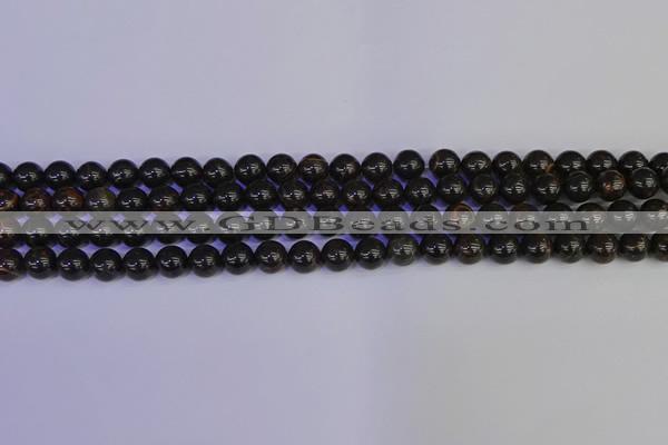 COB651 15.5 inches 6mm round gold black obsidian beads wholesale