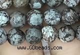 COB691 15.5 inches 6mm faceted round Chinese snowflake obsidian beads