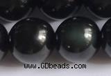 COB725 15.5 inches 14mm round black obsidian gemstone beads