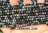 COB758 15.5 inches 4mm round snowflake obsidian beads wholesale