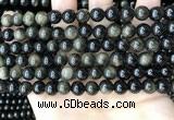 COB767 15.5 inches 8mm round golden obsidian beads wholesale