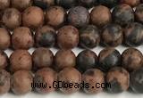 COB820 15 inches 4mm round matte mahogany obsidian beads