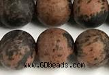 COB823 15 inches 10mm round matte mahogany obsidian beads