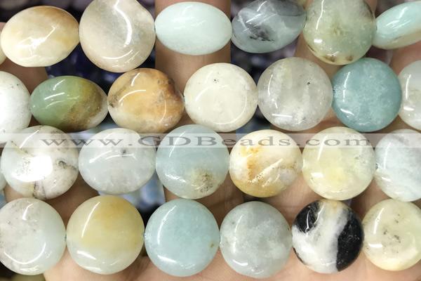 COIN113 15 inches 16mm coin amazonite gemstone beads