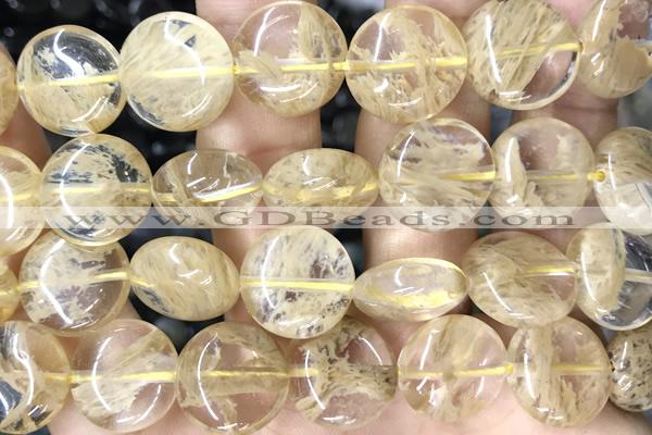 COIN114 15 inches 16mm coin cherry quartz beads