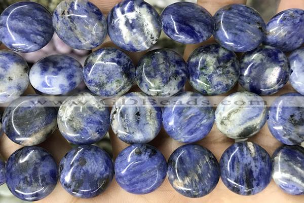 COIN129 15 inches 16mm coin sodalite gemstone beads