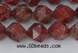 COJ1008 15.5 inches 10mm faceted nuggets pomegranate jasper beads