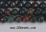 COJ310 15.5 inches 4mm faceted round Indian bloodstone beads