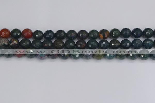 COJ313 15.5 inches 10mm faceted round Indian bloodstone beads