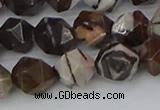 COJ373 15.5 inches 10mm faceted nuggets outback jasper beads