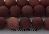 COJ473 15.5 inches 10mm round matte African blood jasper beads