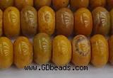 COJ613 15.5 inches 6*10mm rondelle orpiment jasper beads