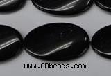 CON59 15.5 inches 18*30mm twisted oval black onyx gemstone beads