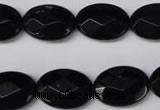 CON65 15.5 inches 13*18mm faceted oval black onyx gemstone beads