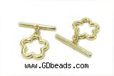 CONN08 2*21mm, 15-16mm copper toggle clasp gold plated