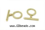 CONN09 3*21mm, 15-16mm copper toggle clasp gold plated