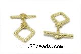 CONN10 3*25mm, 15mm copper toggle clasp gold plated